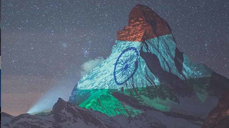 You are currently viewing சுவிட்சர்லாந்து மலையில்  தேசியக்கொடி : “Matterhorn”  மலையில் ஒளிர்ந்தது இந்திய தேசியக்கொடி!